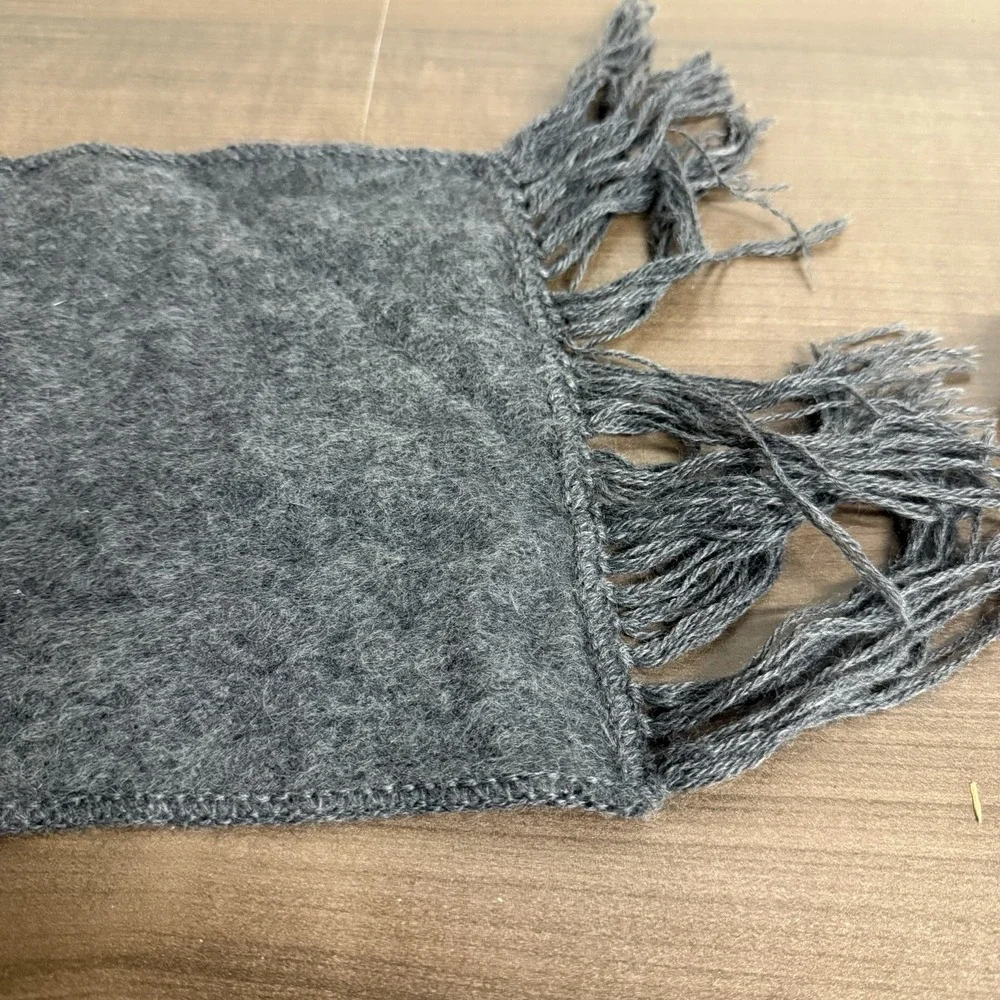 Alpaca Camargo Gray Silver Peruvian Alpaca Wool Scarf Fringe‎ Embroidered OS